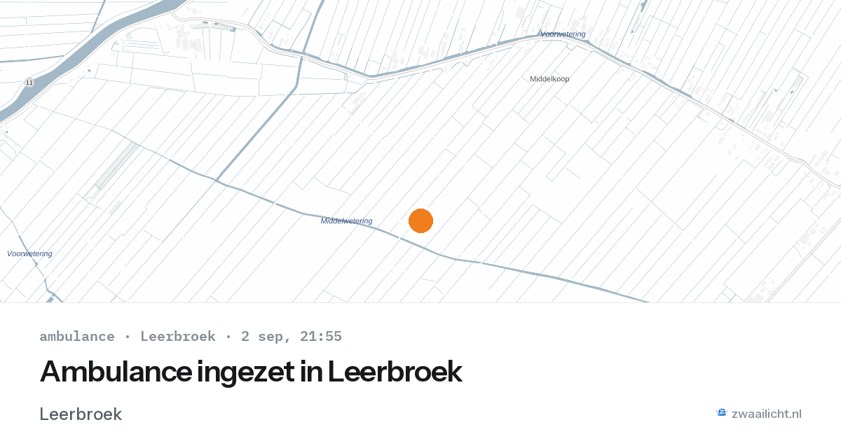 Ambulance ingezet in Leerbroek — 2 sep 2026
