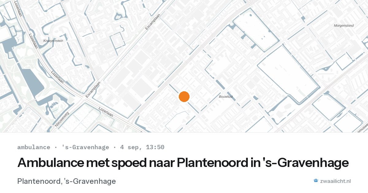 Ambulance met spoed naar Plantenoord in 's-Gravenhage — 4 sep 2026