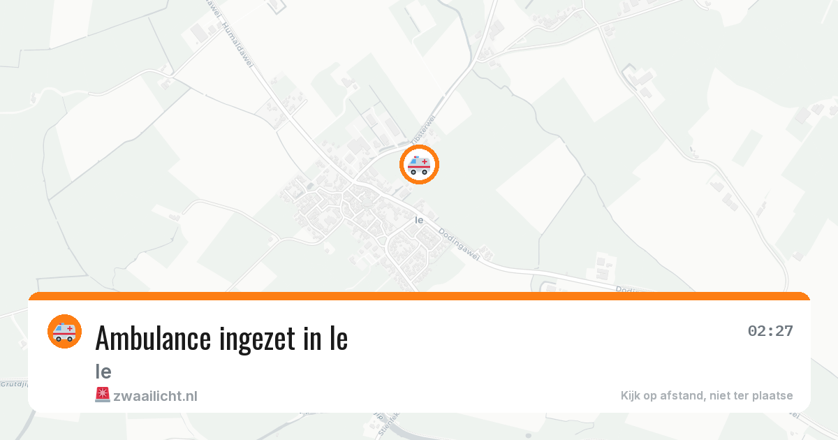 Ambulance ingezet in Ie — 28 mrt 2026 | 🚨 Zwaailicht.nl