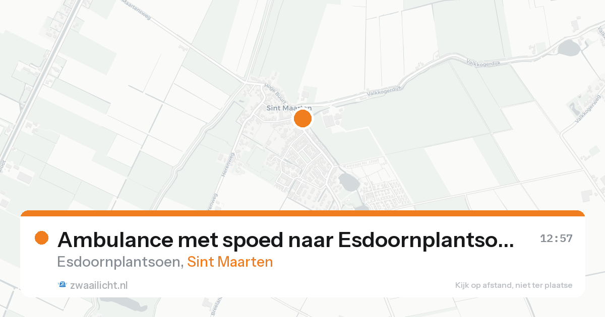 Ambulance met spoed naar Esdoornplantsoen in Sint Maarten — 9 aug 2026
