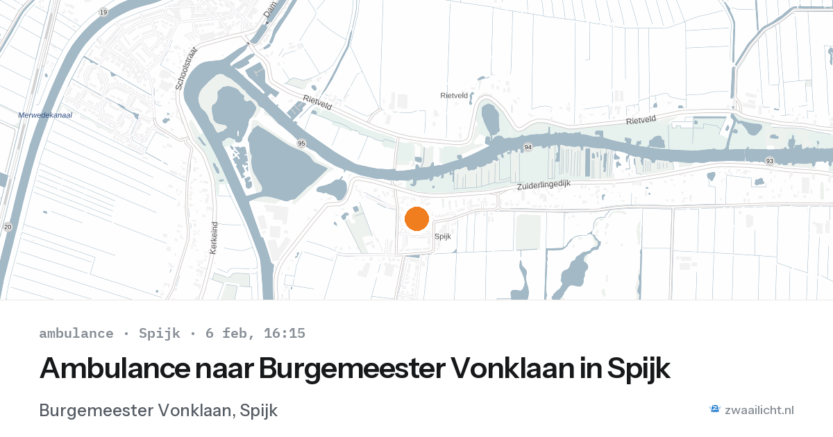 Ambulance naar Burgemeester Vonklaan in Spijk — 6 feb 2026