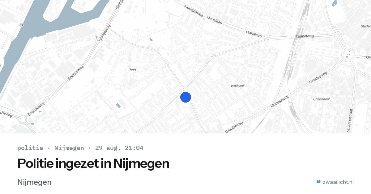 Politie ingezet in Nijmegen — 29 aug 2026 | 🚨 Zwaailicht.nl