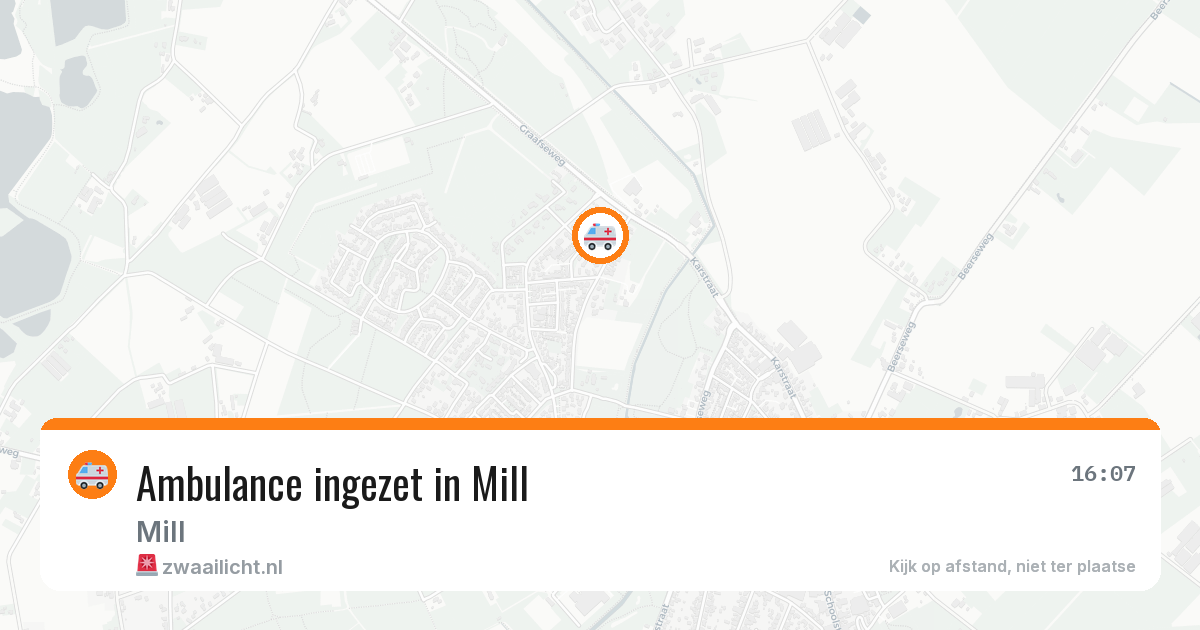 Ambulance ingezet in Mill — 11 aug 2026