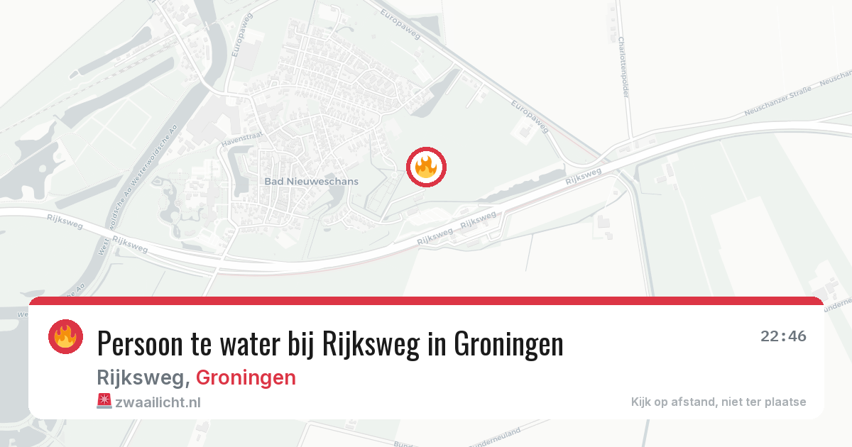 Persoon te water bij Rijksweg in Groningen — 30 mei 2026