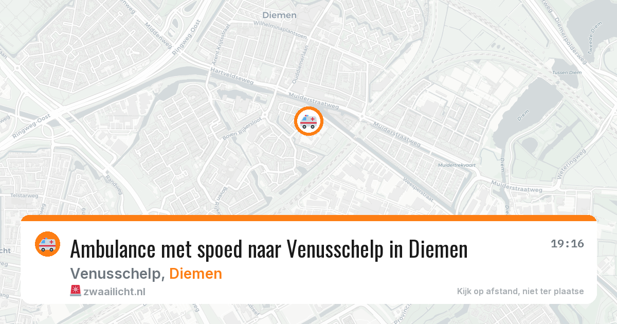 Ambulance met spoed naar Venusschelp in Diemen — 12 jun 2026