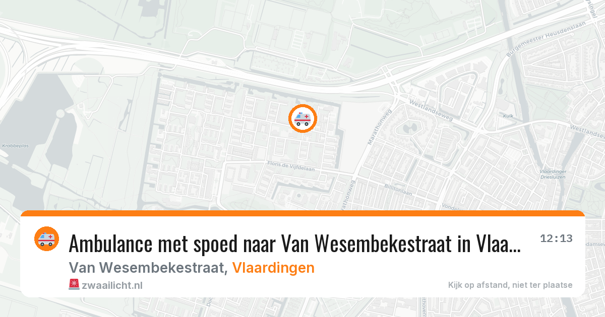 Ambulance met spoed naar Van Wesembekestraat in Vlaardingen — 27 mei 2026