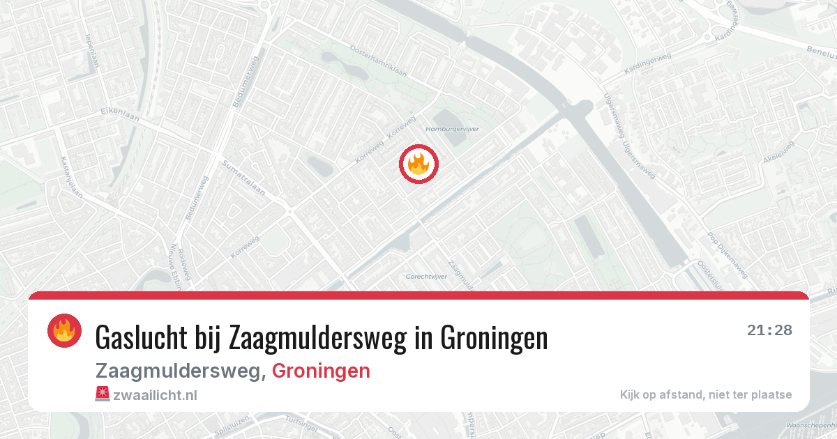 Gaslucht bij Zaagmuldersweg in Groningen — 9 apr 2026