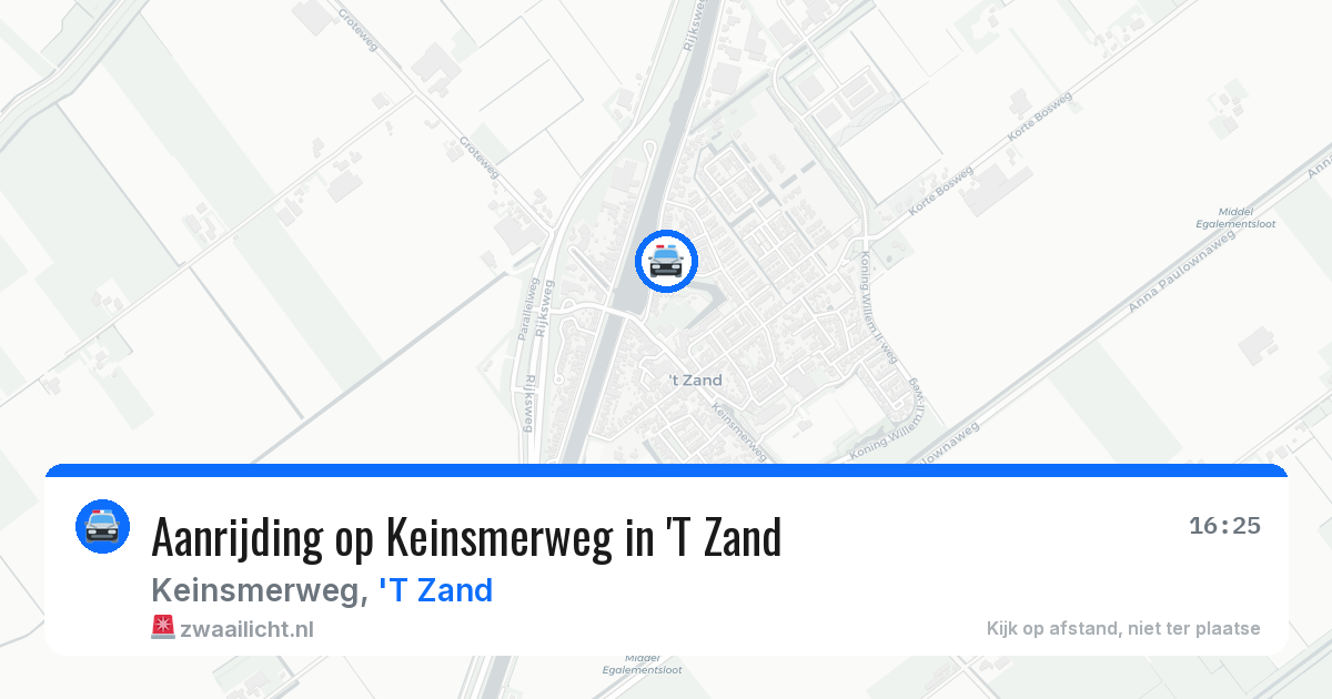 Aanrijding op Keinsmerweg in 'T Zand — 17 jun 2026