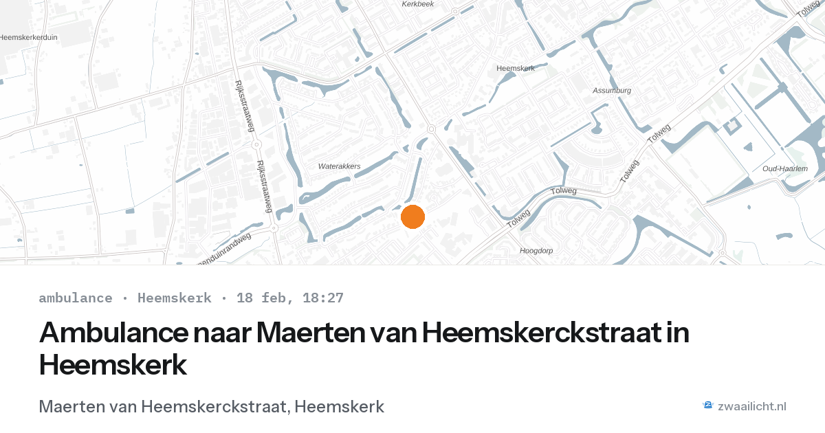 Ambulance naar Maerten van Heemskerckstraat in Heemskerk — 18 feb 2026