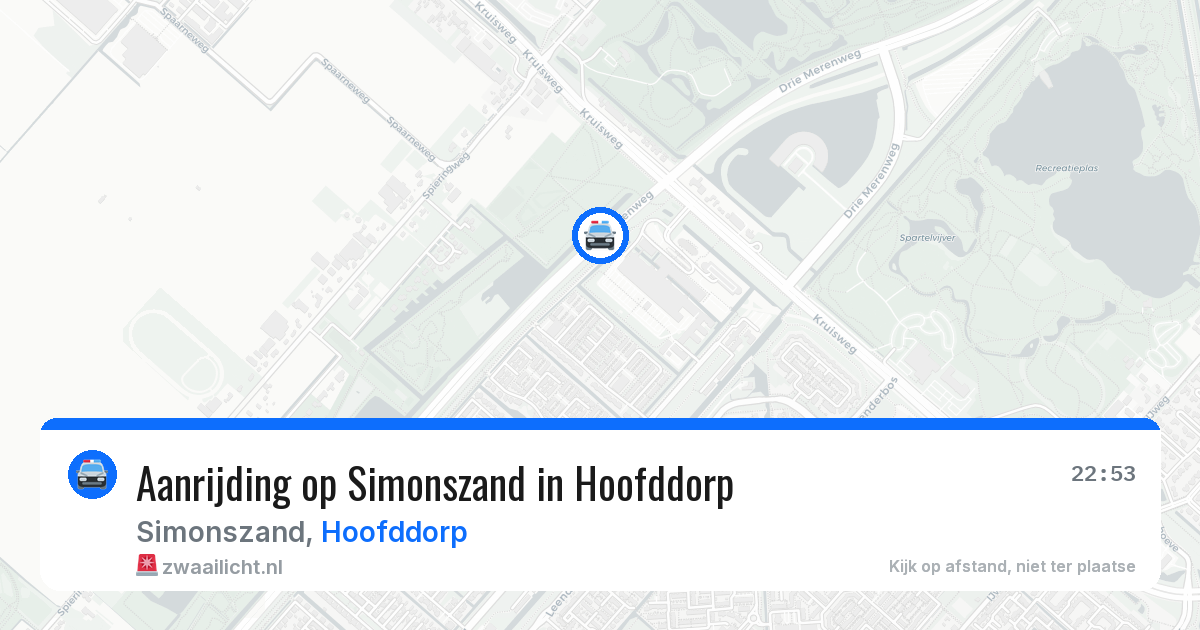 Aanrijding op Simonszand in Hoofddorp — 5 aug 2026