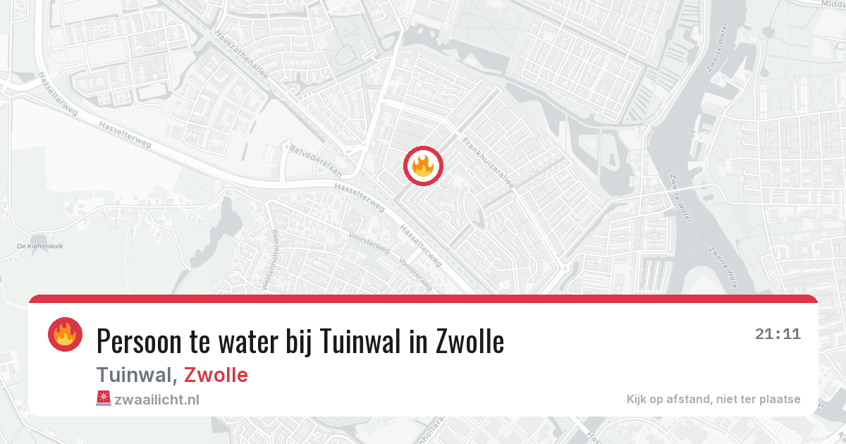 Persoon te water bij Tuinwal in Zwolle — 4 apr 2026