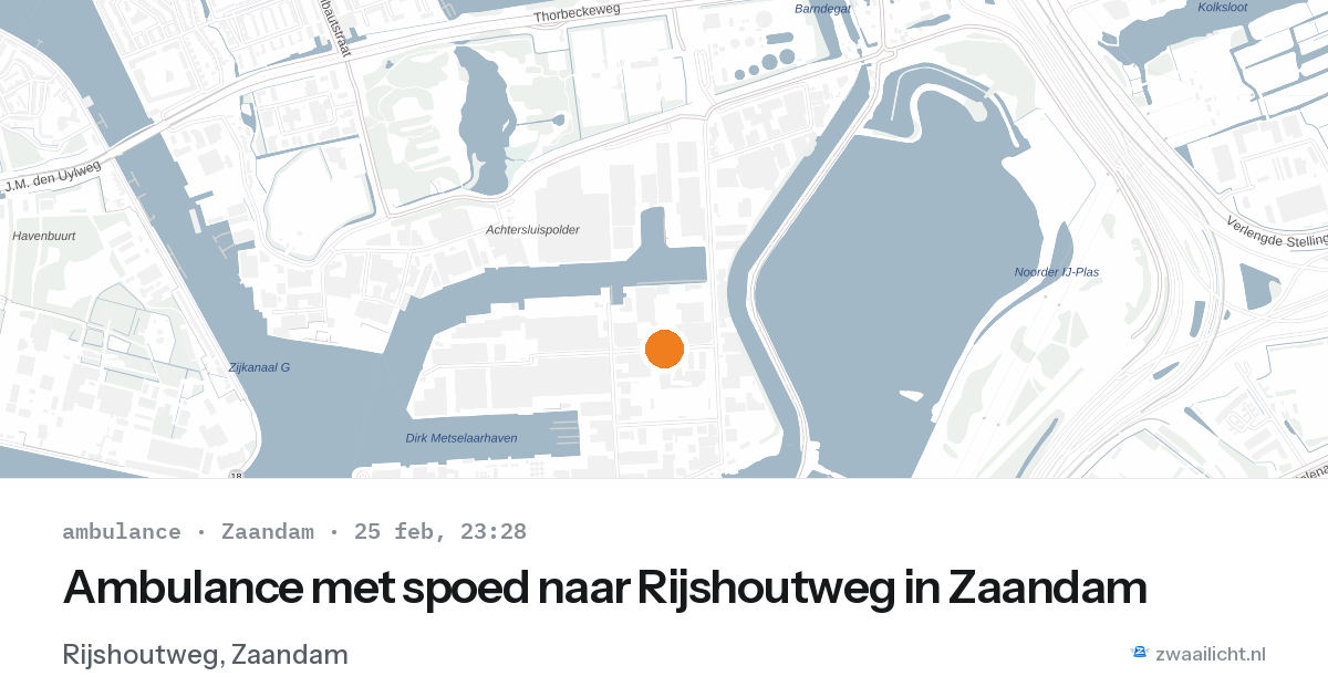 Ambulance met spoed naar Rijshoutweg in Zaandam — 25 feb 2026
