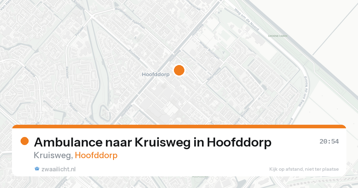 Ambulance naar Kruisweg in Hoofddorp — 17 aug 2026