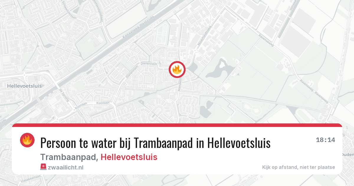 Persoon te water bij Trambaanpad in Hellevoetsluis — 31 jul 2026
