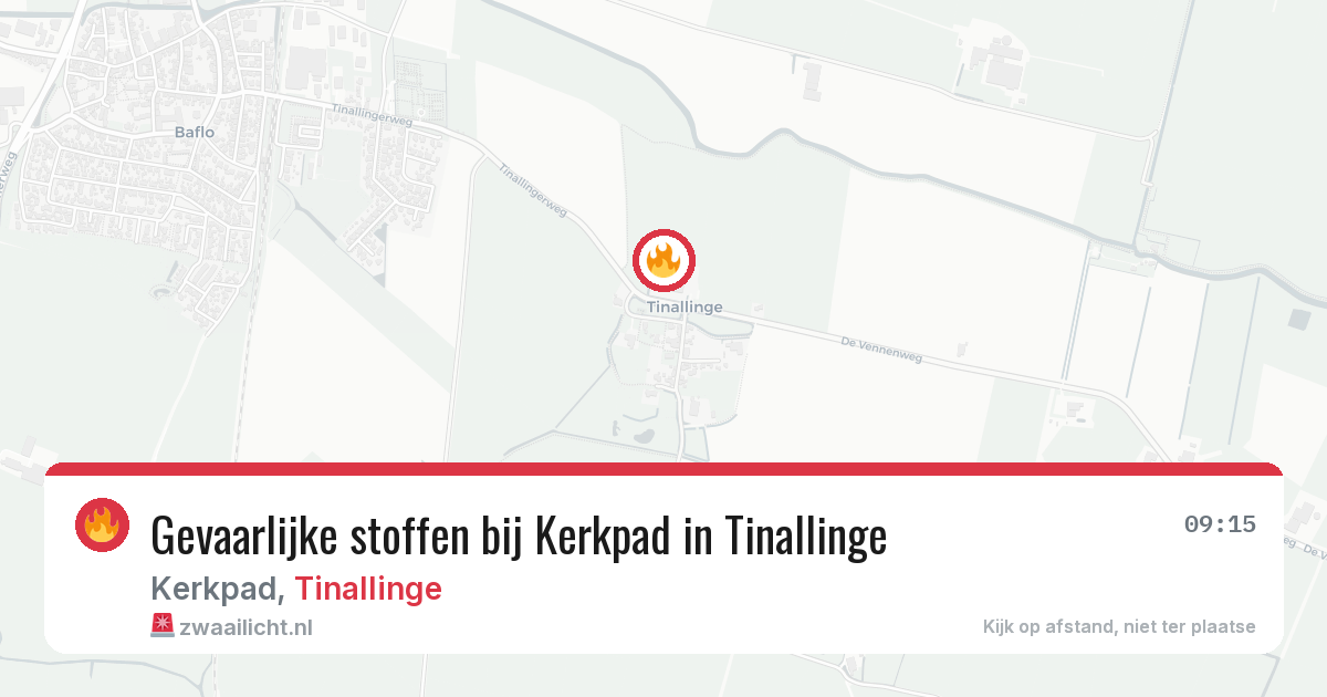 Gevaarlijke stoffen bij Kerkpad in Tinallinge — 11 mei 2026