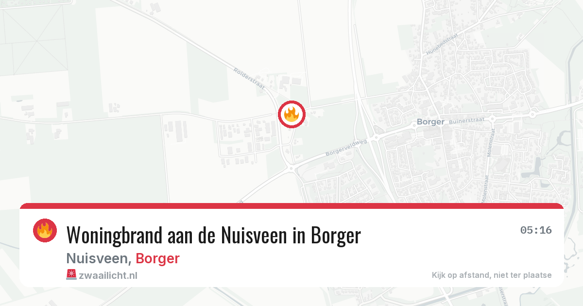 Woningbrand aan de Nuisveen in Borger — 29 jun 2026