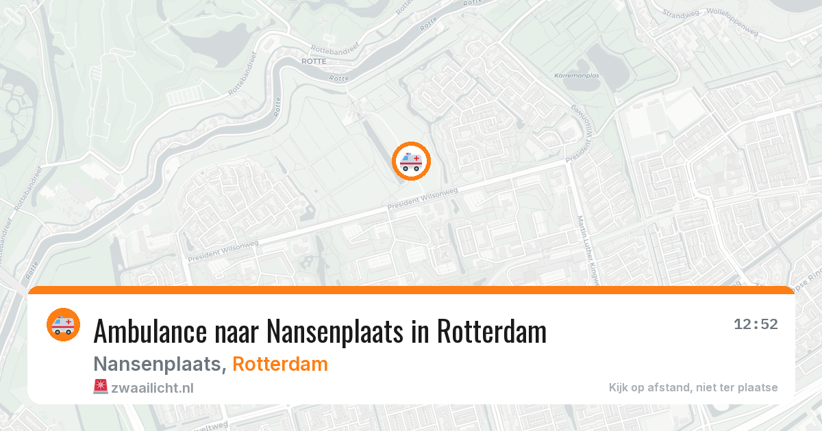 Ambulance naar Nansenplaats in Rotterdam — 13 aug 2026