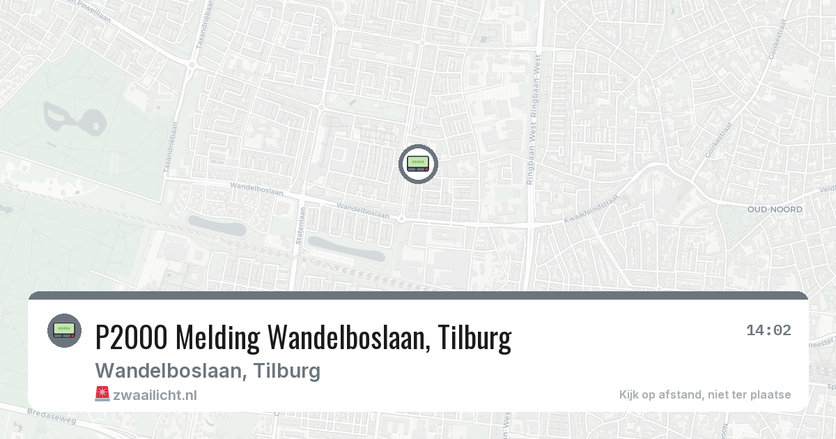 P2000 Melding Wandelboslaan, Tilburg — 3 mrt 2026