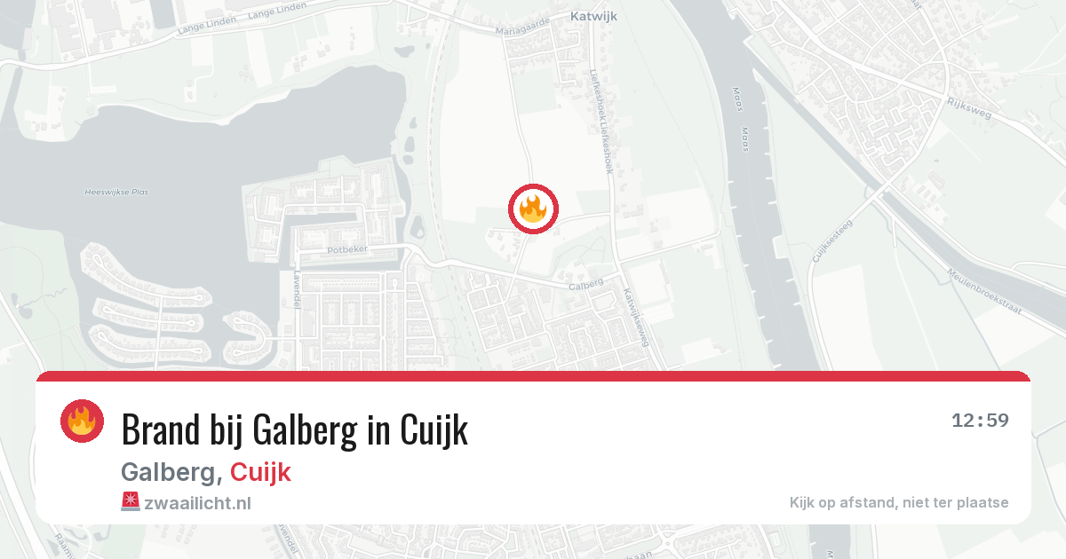 Brand bij Galberg in Cuijk — 13 aug 2026