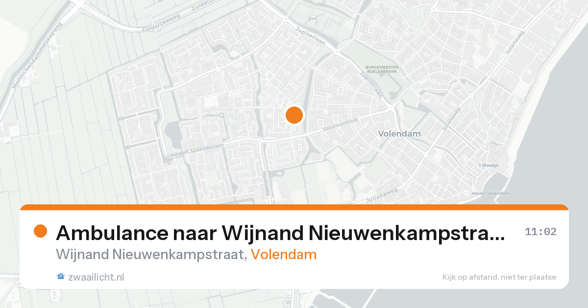 Ambulance naar Wijnand Nieuwenkampstraat in Volendam — 18 aug 2026
