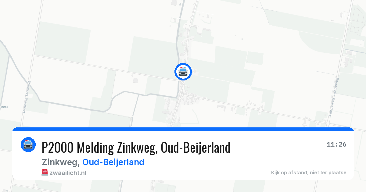 P2000 Melding Zinkweg, Oud-Beijerland — 26 jun 2026