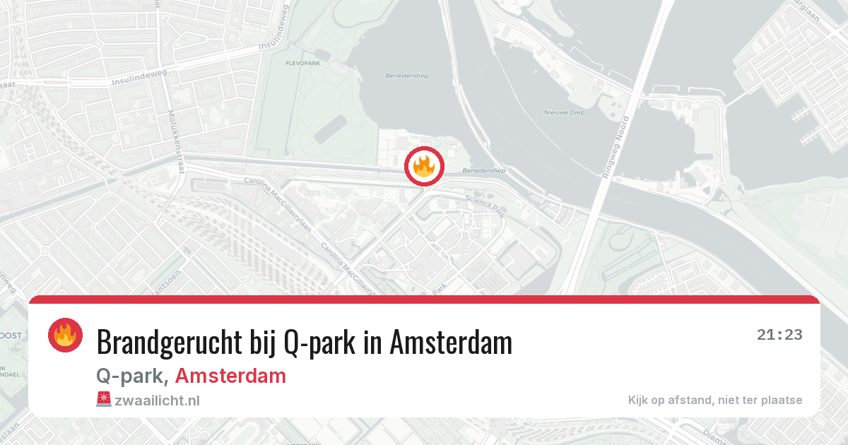 Brandgerucht bij Q-park in Amsterdam — 10 aug 2026