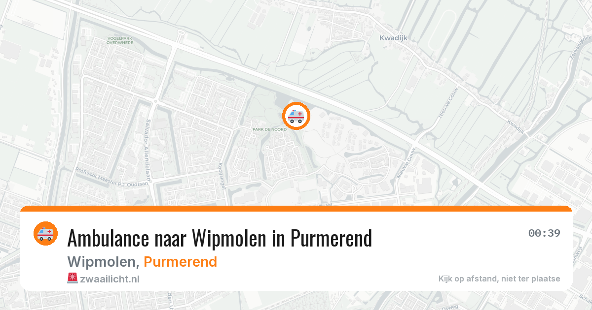 Ambulance naar Wipmolen in Purmerend — 25 jul 2026