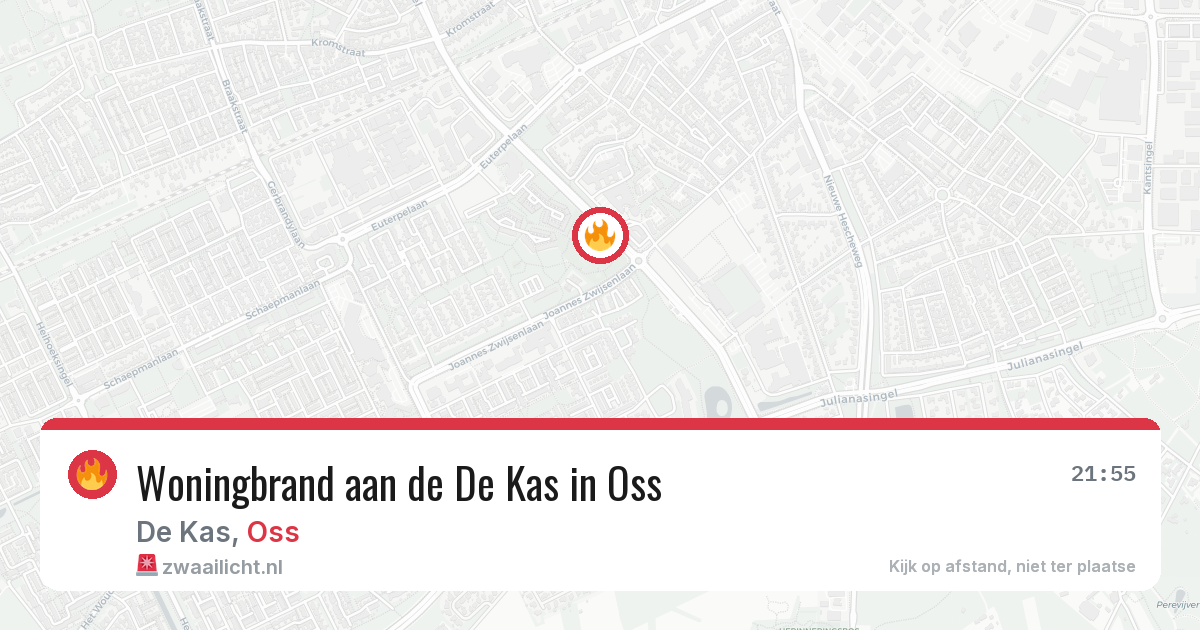 Woningbrand aan de De Kas in Oss — 6 jul 2026