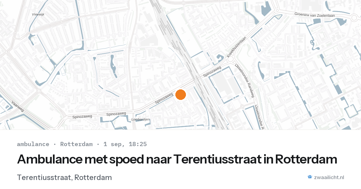 Ambulance met spoed naar Terentiusstraat in Rotterdam — 1 sep 2026