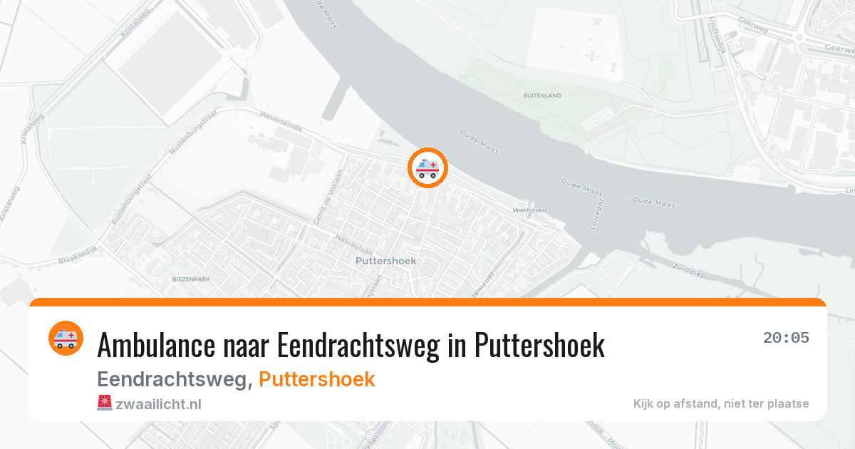 Ambulance naar Eendrachtsweg in Puttershoek — 21 mei 2026
