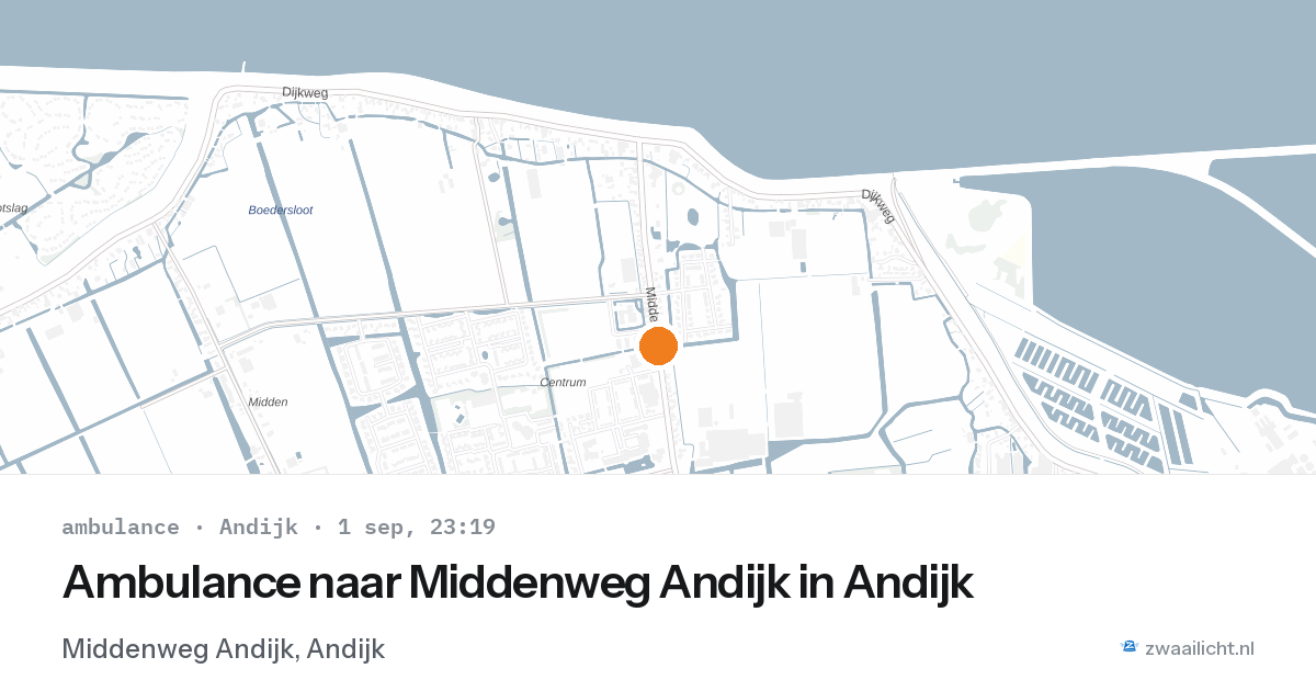 Ambulance naar Middenweg Andijk in Andijk — 1 sep 2026
