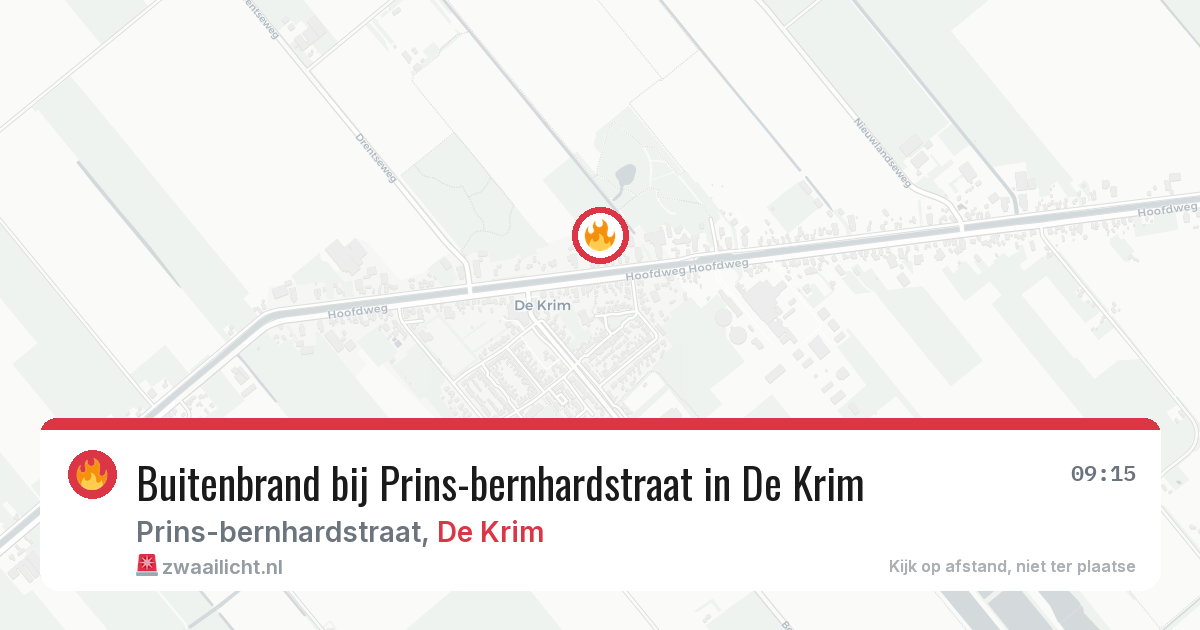 Buitenbrand bij Prins-bernhardstraat in De Krim — 16 apr 2026