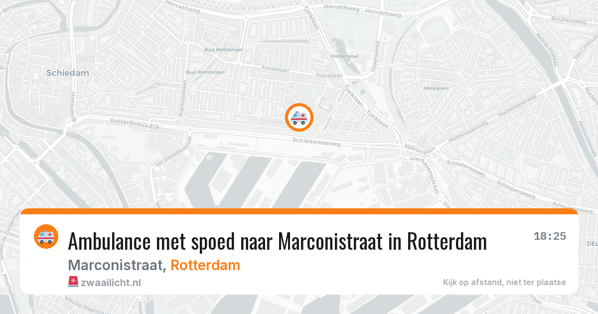 Ambulance met spoed naar Marconistraat in Rotterdam — 10 aug 2026