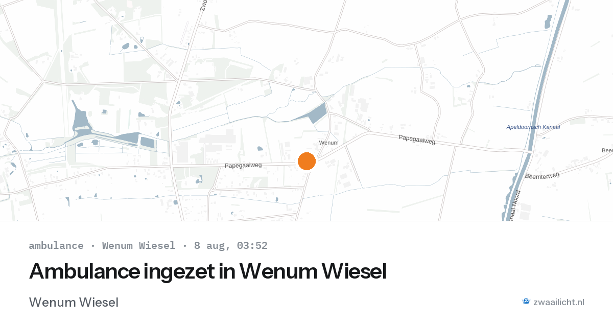 Ambulance ingezet in Wenum Wiesel — 8 aug 2026