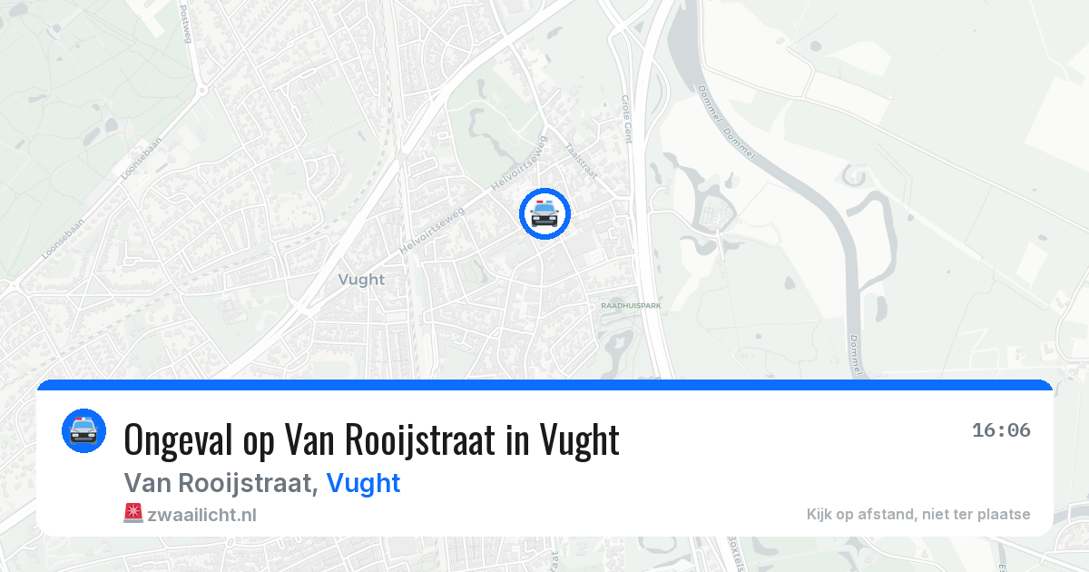 Ongeval op Van Rooijstraat in Vught — 6 jul 2026