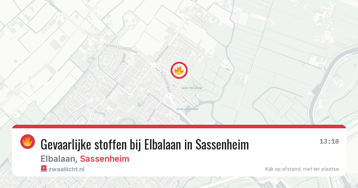 Gevaarlijke stoffen bij Elbalaan in Sassenheim — 12 mei 2026