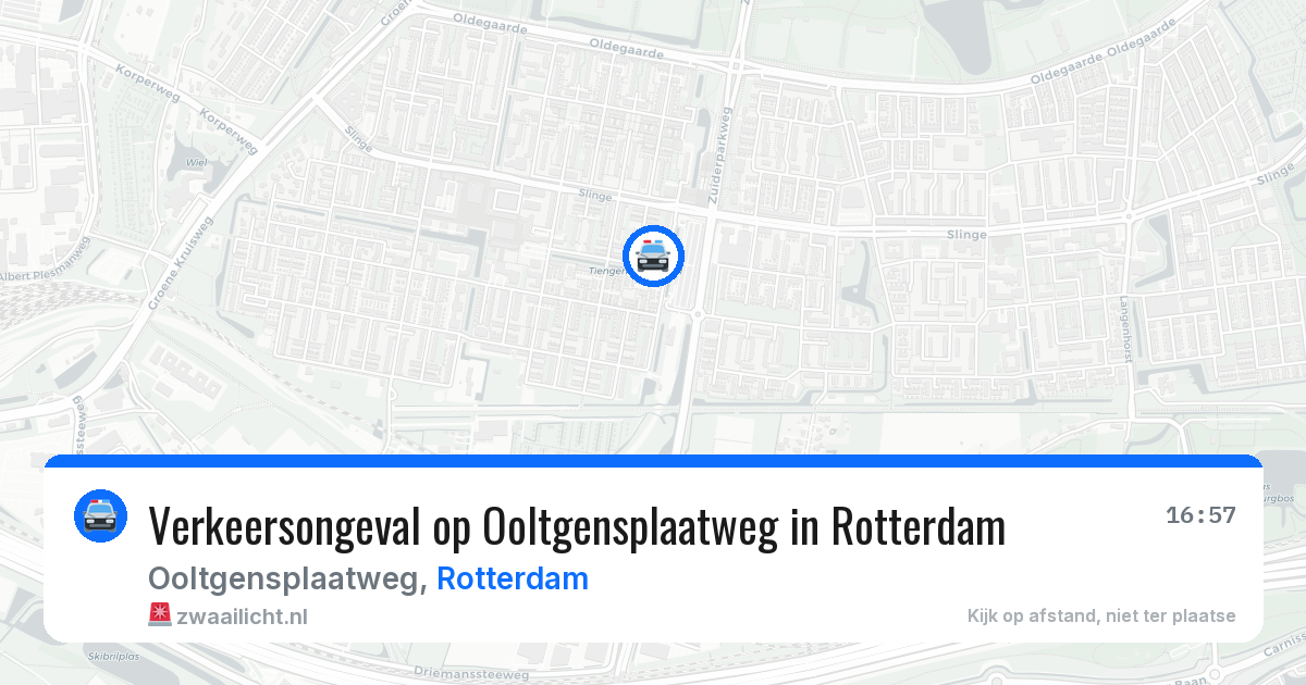 Verkeersongeval op Ooltgensplaatweg in Rotterdam — 1 jul 2026