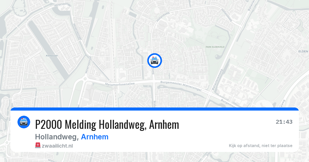 P2000 Melding Hollandweg, Arnhem — 6 jun 2026