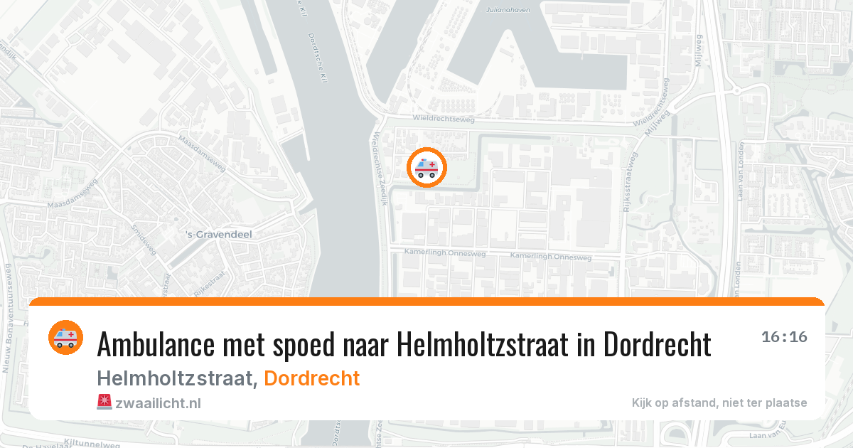 Ambulance met spoed naar Helmholtzstraat in Dordrecht — 16 apr 2026