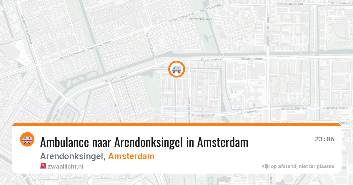 Ambulance naar Arendonksingel in Amsterdam — 12 aug 2026