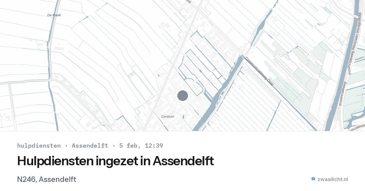 Hulpdiensten ingezet in Assendelft — 5 feb 2026 | 🚨 Zwaailicht.nl