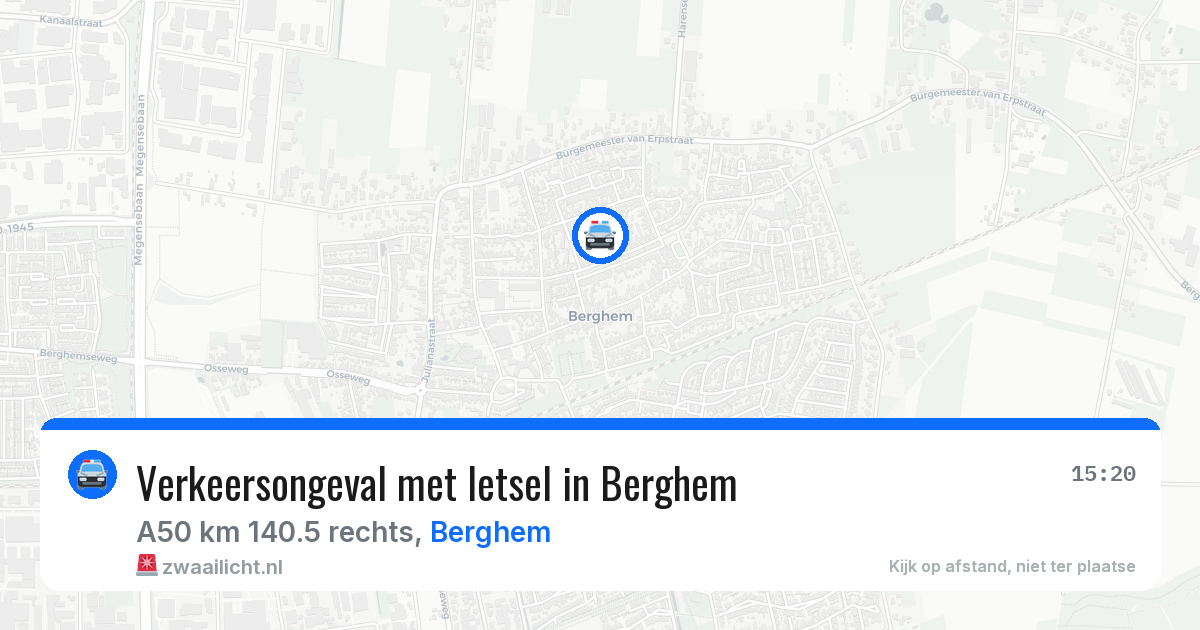 Verkeersongeval met letsel in Berghem — 20 jan 2026