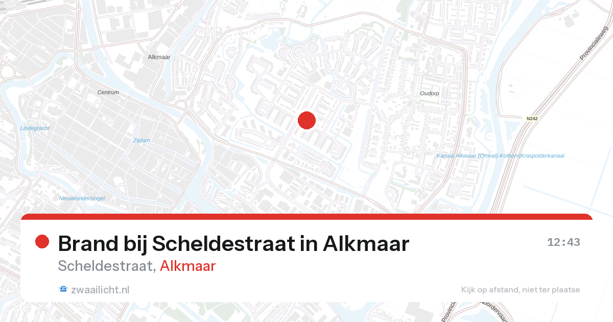 Brand bij Scheldestraat in Alkmaar — 29 mrt 2026