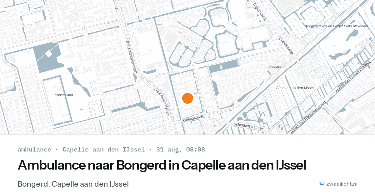 Ambulance naar Bongerd in Capelle aan den IJssel — 31 aug 2026