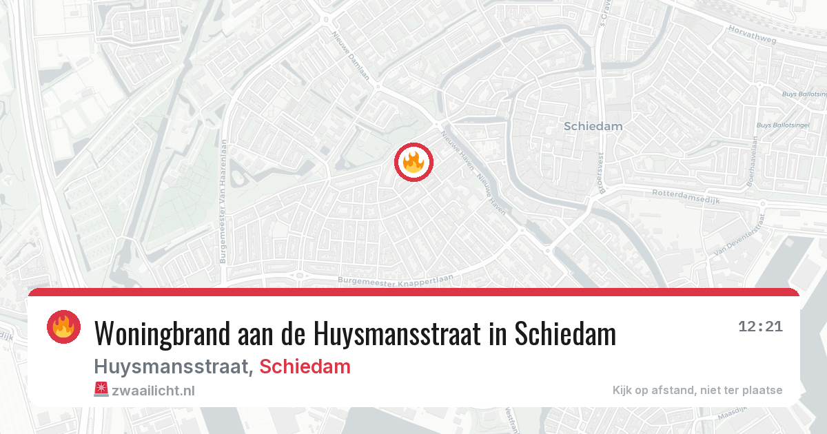 Woningbrand aan de Huysmansstraat in Schiedam — 30 apr 2026