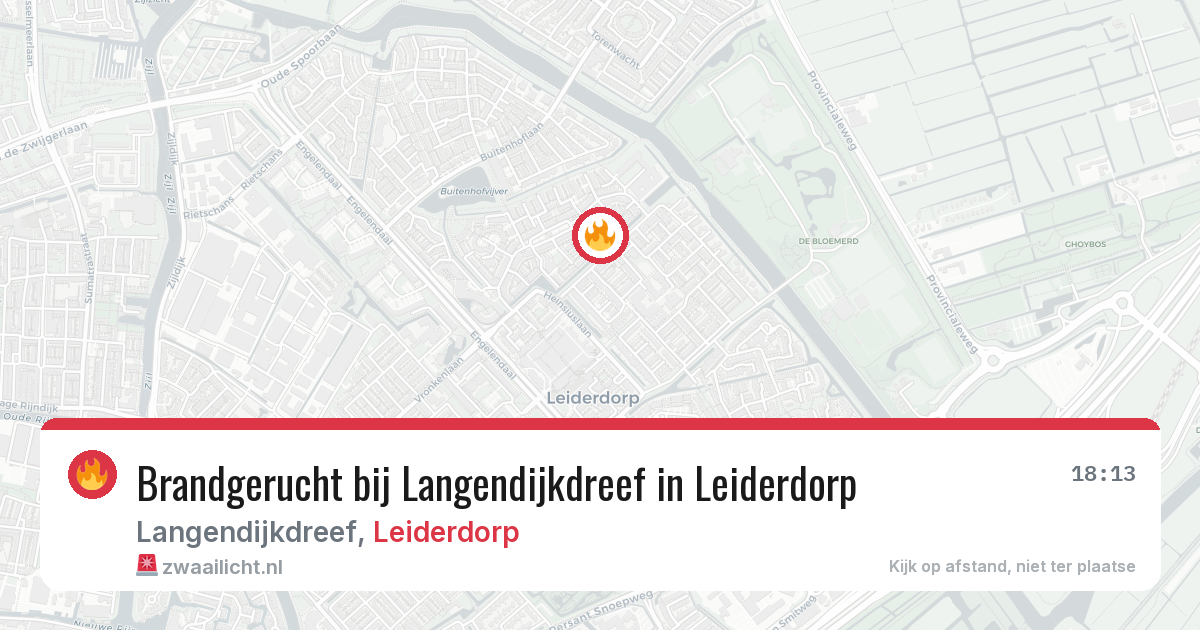 Brandgerucht bij Langendijkdreef in Leiderdorp — 29 jan 2026