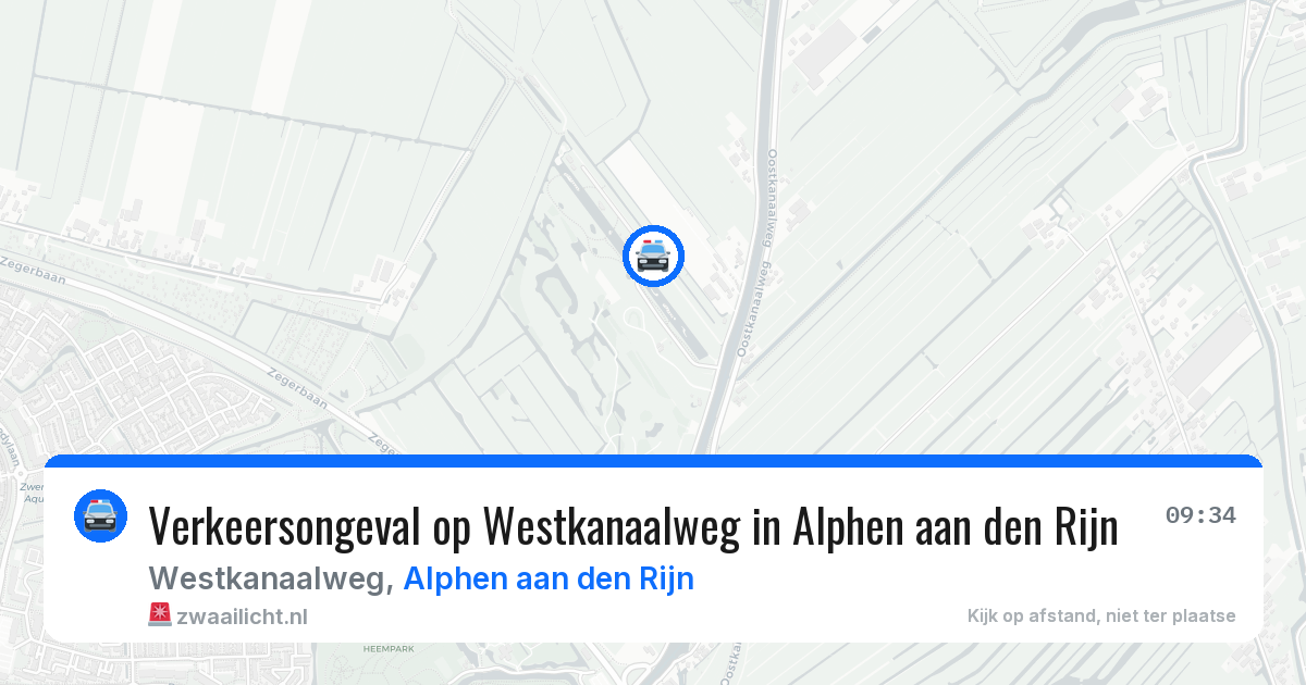 Verkeersongeval op Westkanaalweg in Alphen aan den Rijn — 21 mrt 2026