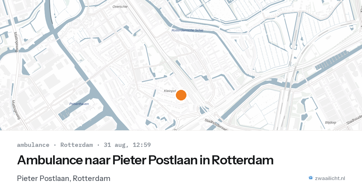 Ambulance naar Pieter Postlaan in Rotterdam — 31 aug 2026