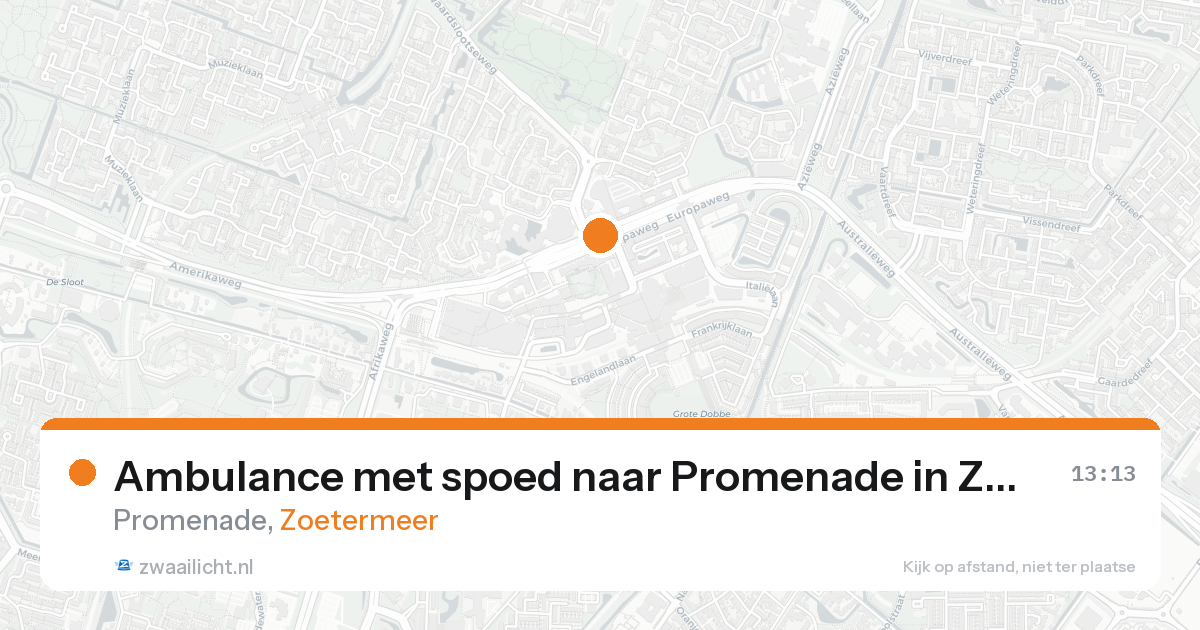 Ambulance met spoed naar Promenade in Zoetermeer — 19 aug 2026
