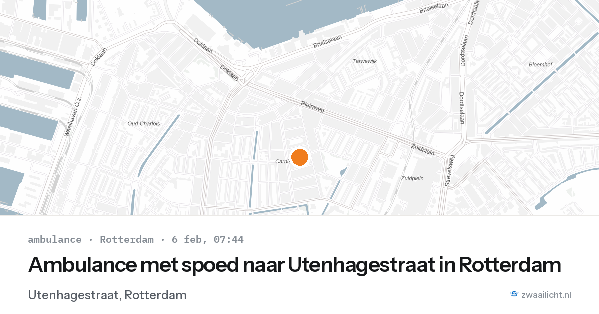 Ambulance met spoed naar Utenhagestraat in Rotterdam — 6 feb 2026